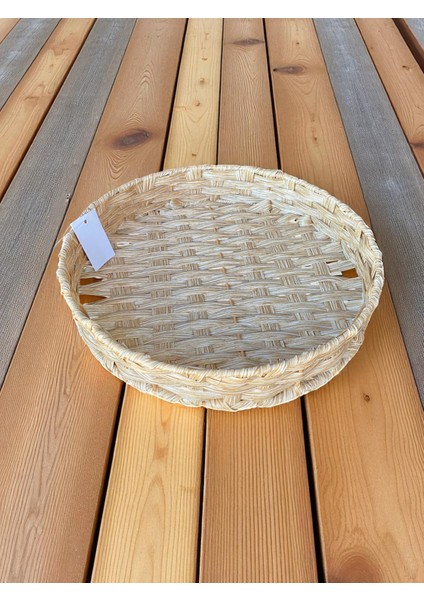 Doğal Hasır Yuvarlak Servis Tepsisi 27 cm – El İşçiliği Dekoratif Sunum Sepeti | Sofra ve Mutfak Düzenleme Aksesuarı fiyatları