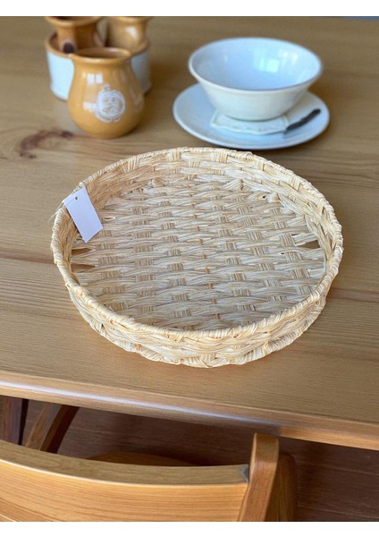 Doğal Hasır Yuvarlak Servis Tepsisi 27 cm – El İşçiliği Dekoratif Sunum Sepeti | Sofra ve Mutfak Düzenleme Aksesuarı indirimleri