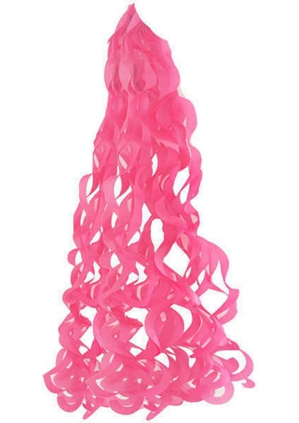 Pelur Kağıttan Süs Sarkık Fon Süsü Fuşya Balon Süsü 1 Metre