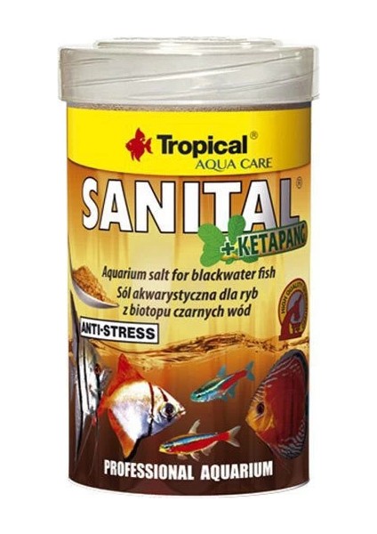 Tropical Sanital Ketapang Su Biyotopu Balıkları Için Akvaryum Tuzu Siyah 100 ml 120 gr