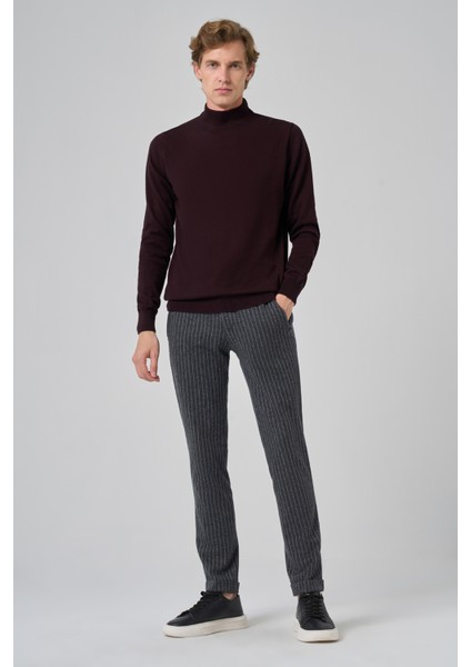 Erkek Mor Basic Yarım Balıkçı Yaka Dynamic Fit Rahat Kesim Triko fiyatları