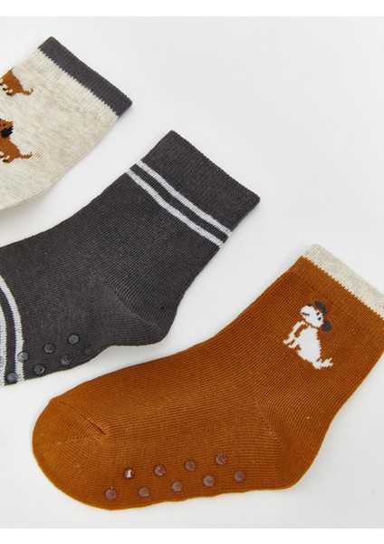Yeni Sezon Desenli Erkek Bebek Soket Çorap 3'lü modelleri