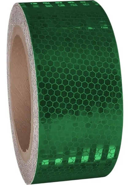 Yapışkanlı Gece Parlayan Reflektörlü 5 cm Reflektif Ikaz Bandı 1 Metre Koyu Yeşil Renk Şerit Bant. modelleri