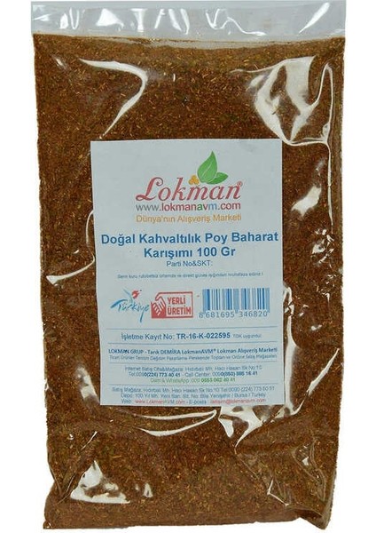 Kahvaltılık Poy Baharat Karışımı 100 gr Paket fiyatları