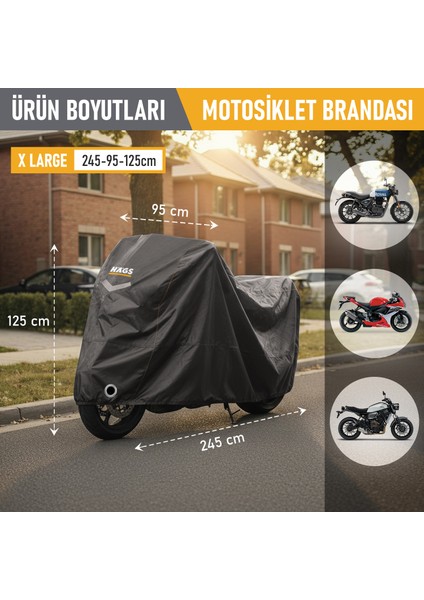 Motosiklet Brandası, Motor Kılıfı, Örtüsü Dış Mekan Motosiklet Örtüsü (XL:245X95X125CM)-GRI modelleri
