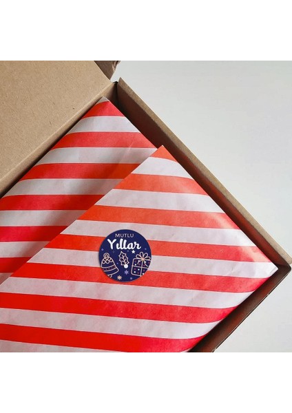 Yılbaşı Temalı Mutlu Yıllar Sticker Seti, Yeni Yıl Hediye Paketleme Etiketi, 108 Adet, 33X33MM, Mavi indirimleri