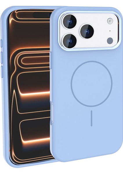 Apple iPhone 17 Pro Max Magsafe Şarj Özellikli Metal Kamera Çerçeveli Magfusion Silikon Kapak Kılıf