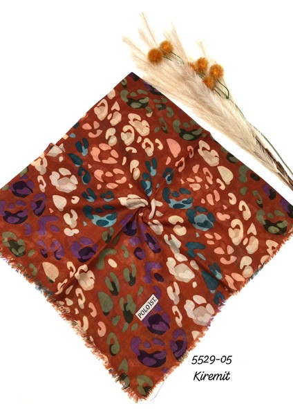 5529 Flamlı Pamuk Eşarp