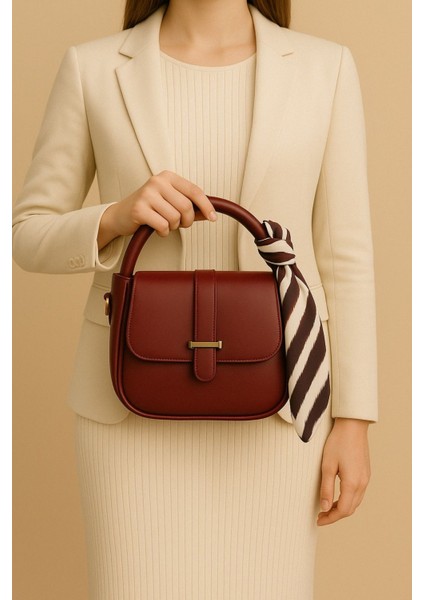 Kadın El ve Omuz Çantası Fular Detaylı Şık Tasarım