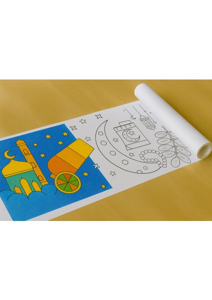 “Hoş Geldin Ramazan Boyama Rulosu – 5 Metre Uzun Dev Etkinlik Kağıdı | Çocuklar Için Ramazan Eğitimi, Iftar, Cami ve Hilal Temalı Boyama Etkinliği” modelleri