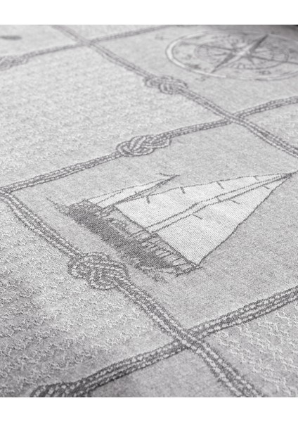 Etretat Tek Kişilik Pamuklu Jakarlı Nevresim Takımı - Gri