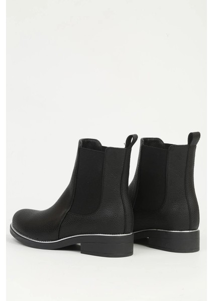 55086 Gümüş Detaylı Lastikli Chelsea Kadın Bot modelleri