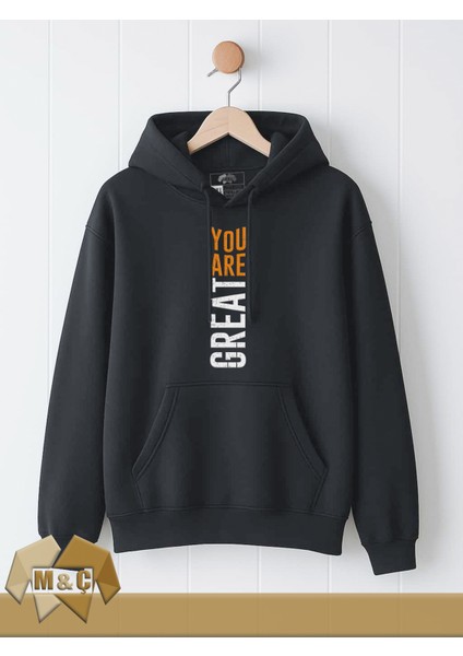 Erkek Kapşonlu Uzun Kollu Sweatshirt Mevsimlik 2 Ip Özel Tasarım Cepli Büyük Beden Hodie