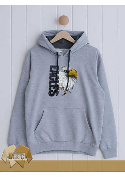 Erkek Kapşonlu Uzun Kollu Sweatshirt Mevsimlik 2 Ip Özel Tasarım Cepli Büyük Beden Hodie