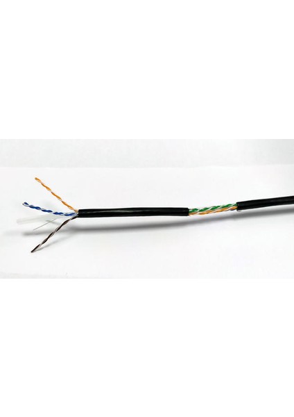 Cat6 100 Metre U-Utp Dış Mekan Data Kablosu 4X2X23 Awg Pe Siyah Renk
