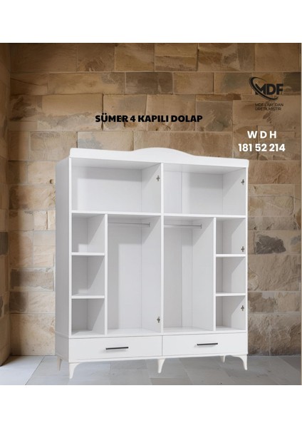 Sümer 4 Kapılı Gardolap / Dolap fiyatları