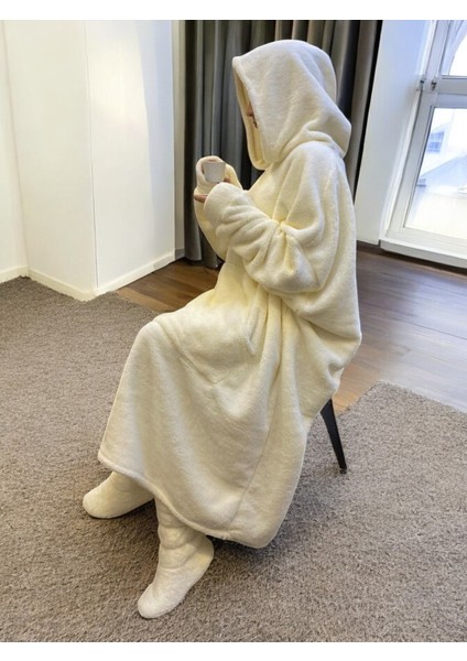 Giyinilebilir Battaniye, Kapüşonlu, Sağlıklı, Sıcacık, Ev Içi Televizyon ve Uyku tulumu wellsoft