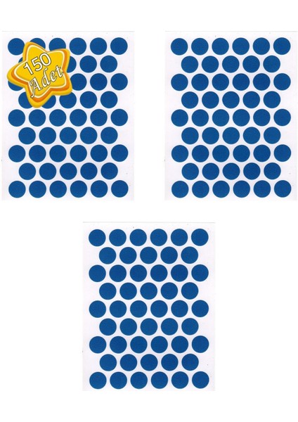 150 Adet - Mavi Yapışkanlı Yapıştırma Vida Tapası Tıpası Siyah Vida Kapatıcı Kapağı