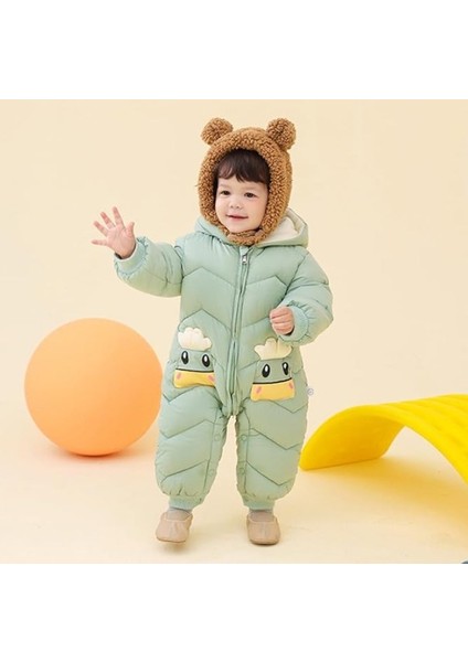 Bebek Fermuarlı Kozmonot Tulum Yeşil 90 Beden fiyatları