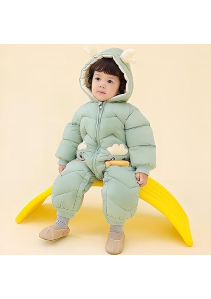 Bebek Fermuarlı Kozmonot Tulum Yeşil 90 Beden indirimleri