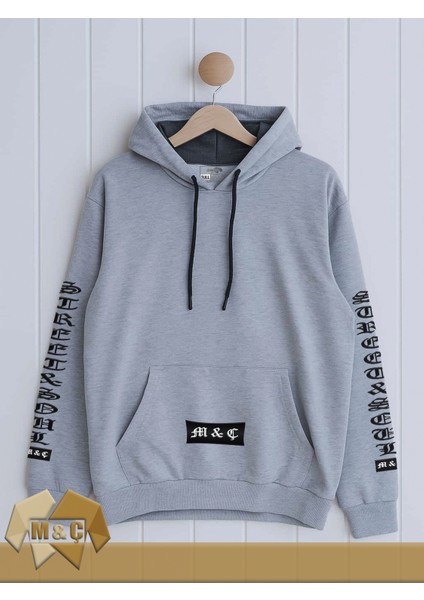 Erkek Kapşonlu Uzun Kollu Sweatshirt Mevsimlik 2 Ip Özel Tasarım Cepli Büyük Beden Hodie