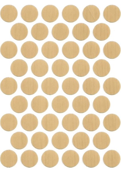 Yapışkanlı Yapıştırma Vida Tapası Tıpası Akçaağaç Vida Kapatıcı Kapağı 50 Adet (1 Sayfa)