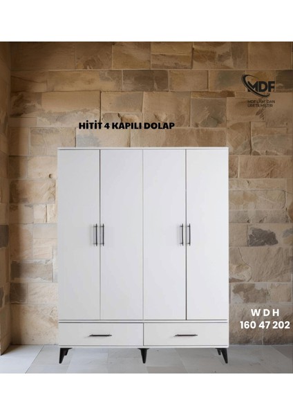 Hitit 4 Kapılı Gardolap / Dolap