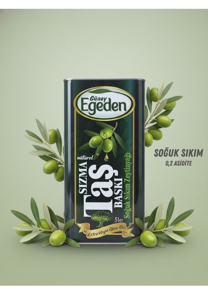 Güney Egeden Taş Baskı Zeytinyağı 5l