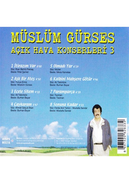 Müslüm Gürses Açık Hava Konserleri 3 - CD fiyatları