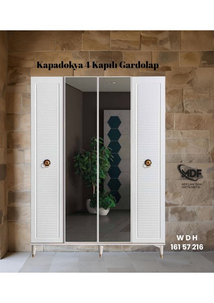 Kapadokya 4 Kapılı Gardolap / Dolap