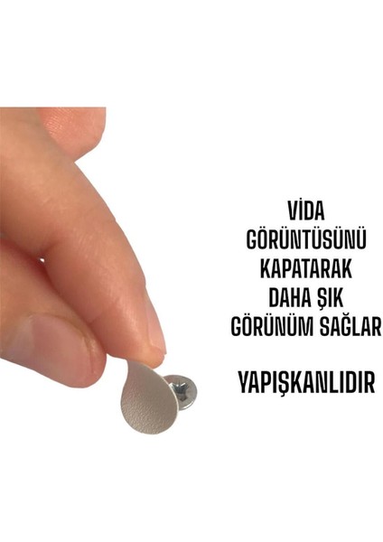 100 Adet - Mavi Yapışkanlı Yapıştırma Vida Tapası Tıpası Siyah Vida Kapatıcı Kapağı fiyatları