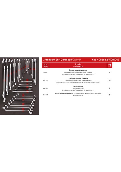 İzeltaş Premium 7 Çekmeceli Takım Dolabı – 243 Parça Full Dolu Takım Arabası