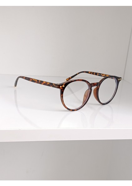 Yuvarlak Leopar Desenli Şeffaf Camlı Gözlük fiyatları