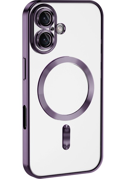 Apple iPhone 17 Için Magsafe ile Uyumlu Kılıf Kamera Lensli Korumalı Şeffaf Silikon Kapak