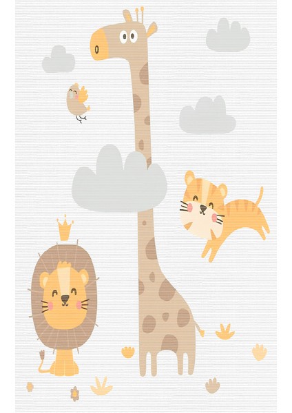 Pamuk Dokuma Taban Kaymaz Yıkanabilir Çocuk Odasına Çocuk Halısı