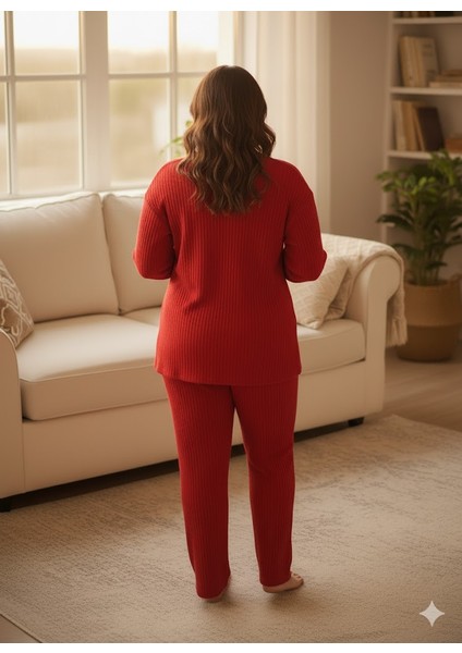 Kadın Kırmızı Pumpkin Pijama Takımı modelleri