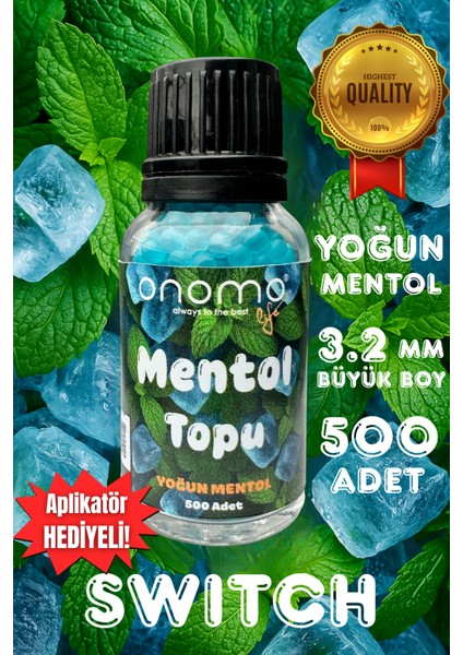 Premium Mentol Topu Switch Aroma Kapsülleri Yoğun Mentol Ice Mint 500 Adet