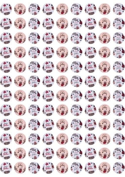 Yılbaşı Mutlu Yıllar Sticker Seti, Yeni Yıl Hediye & Paket Etiketi, 108 Adet, 33X33 mm (3 Tasarım)