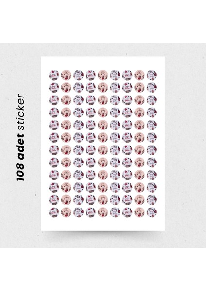 Yılbaşı Mutlu Yıllar Sticker Seti, Yeni Yıl Hediye & Paket Etiketi, 108 Adet, 33X33 mm (3 Tasarım) fiyatları