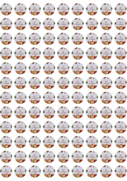 Yılbaşı Temalı Iyi Seneler Sticker Seti, Yeni Yıl Hediye Paketleme Etiketi, 108 Adet, 33X33 mm