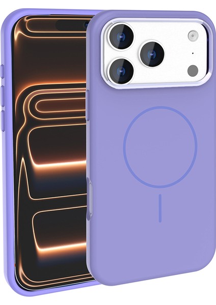 Apple iPhone 17 Pro Max Magsafe Şarj Özellikli Metal Kamera Çerçeveli Magfusion Silikon Kapak Kılıf