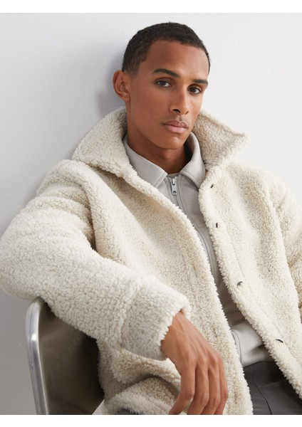 Yeni Sezon Standart Kalıp Gömlek Yaka Pelüş Erkek Mont modelleri