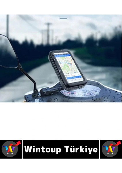 Dayanıklı 360 Derece Döner Su Geçirmez Şeffaf Görüş Engellemez Motosiklet Gidonu Telefon Tutucu fiyatları