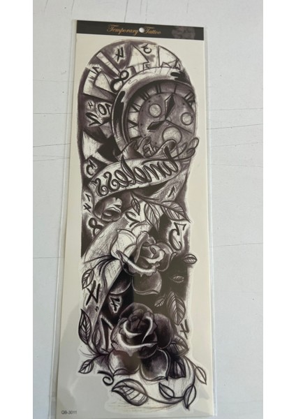 Saat Gül 1 Hafta Kalıcı Tam Kol Kaplama Bacak Yapıştırma Geçici Dövme 46 cm