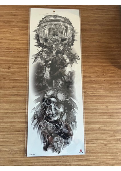 Kruru Kafa 1 Hafta Kalıcı Tam Kol Bacak Yapıştırma Geçici Dövme 46 cm