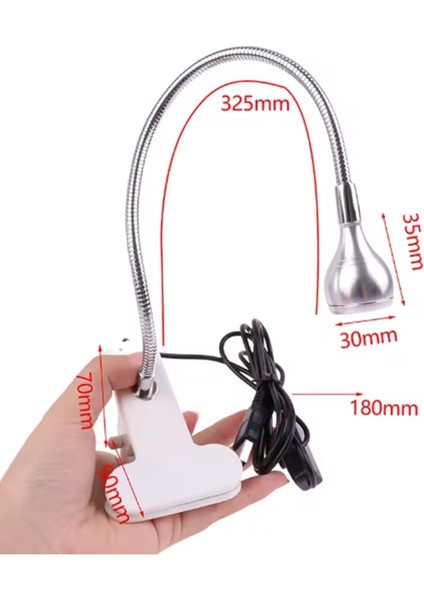 Kıskaçlı Akrobatik USB Masa Lambası - Çalışma Lambası - 360° Esnek Gövde - Beyaz Ledli fırsatları