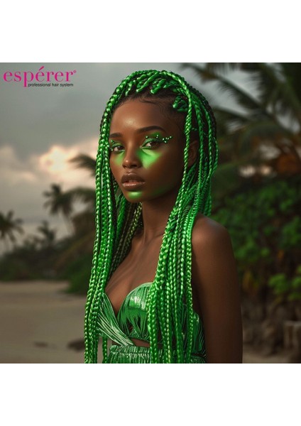 Sentetik Örgülük Saç Esperer 100 Gr. / Yeşil