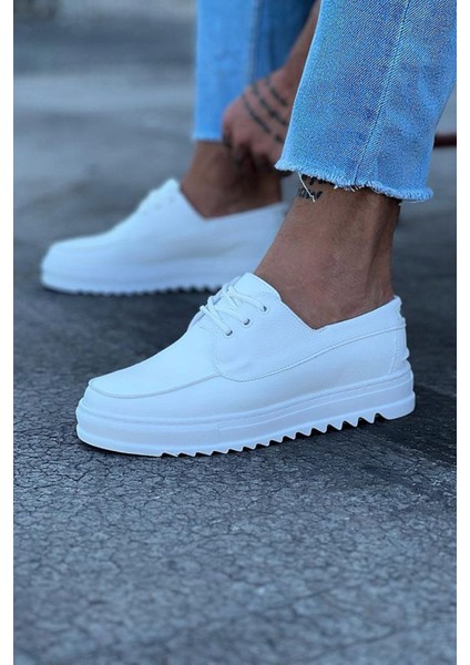 Beyaz Erkek Saraclı Casual Ayakkabı