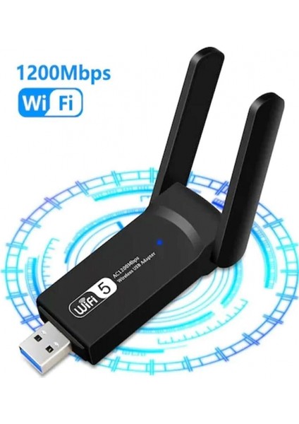 Dual Band AC1200 USB 3.0 Adaptör Kablosuz Wifi Yükseltici