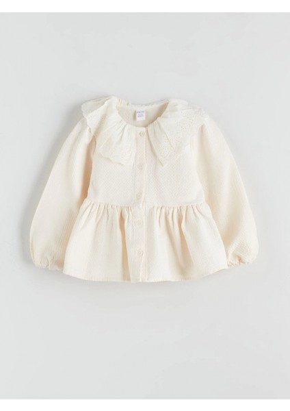 Lcw Baby Bej Bebe Yaka Kız Bebek Bluz ve Pantolon 2'li Takım indirimleri